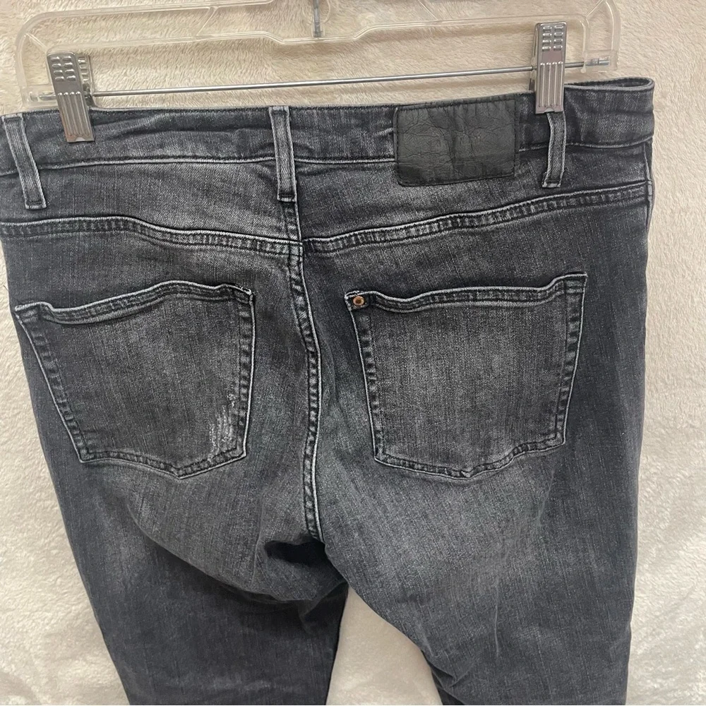 H&M skinny ankle high waist skinny jeans black buttonfly size 33